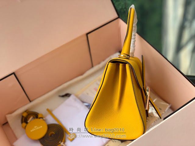 DELVAUX女包 春夏新款 Brillant系列手袋 進口牛皮 德爾沃女手提包 Dv0020 太陽黃 Delvaux單肩斜挎包  fcs1348